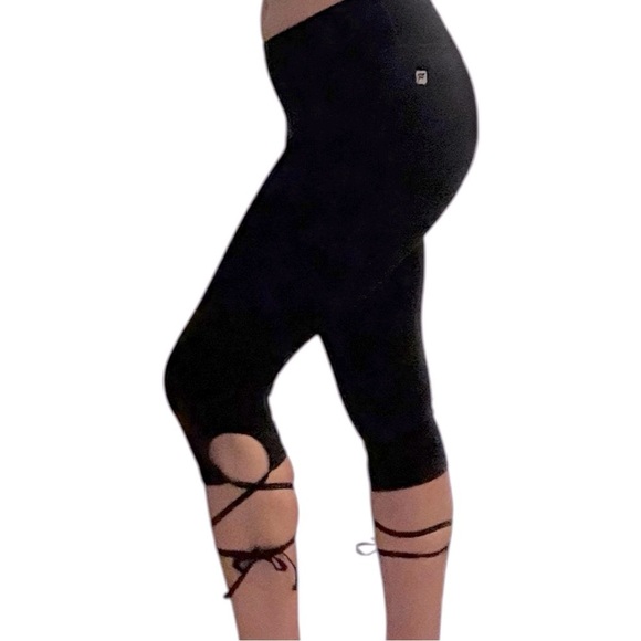 Fabletics Black Leggings with Lace-Up Design - Picture 1 of 13